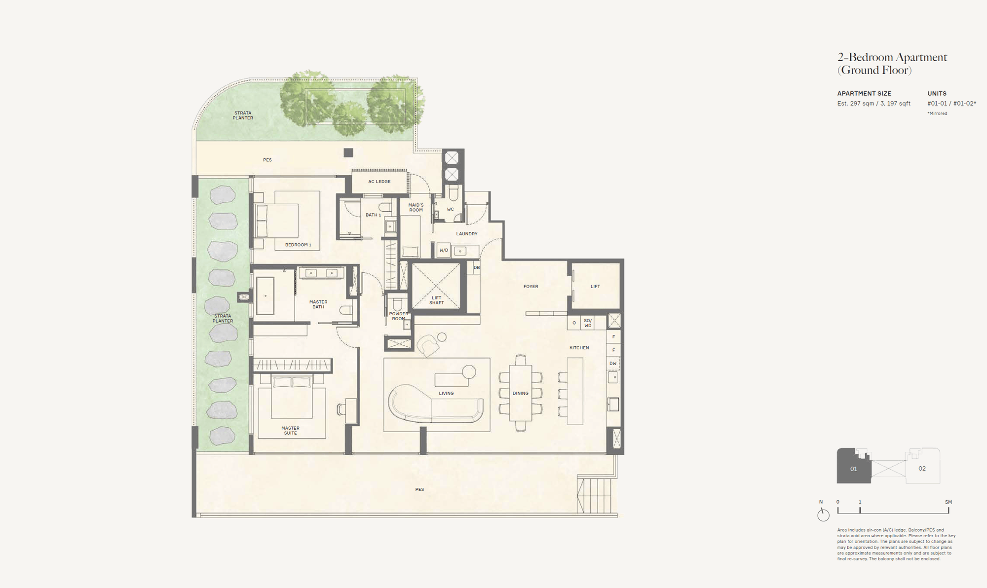 2BR-PES floor plan