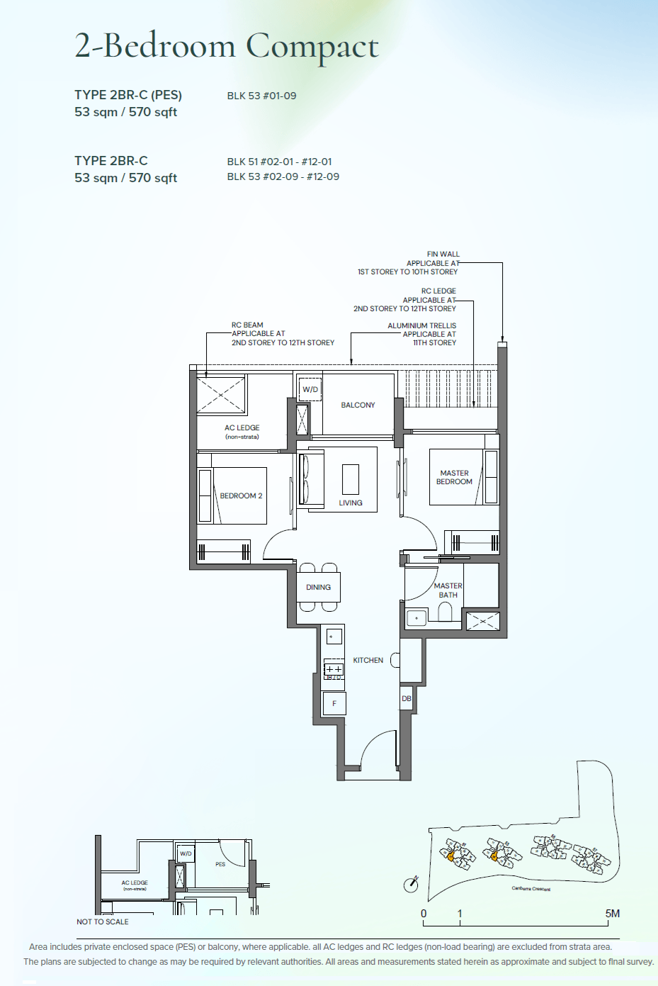 2BR-C(PES) floor plan