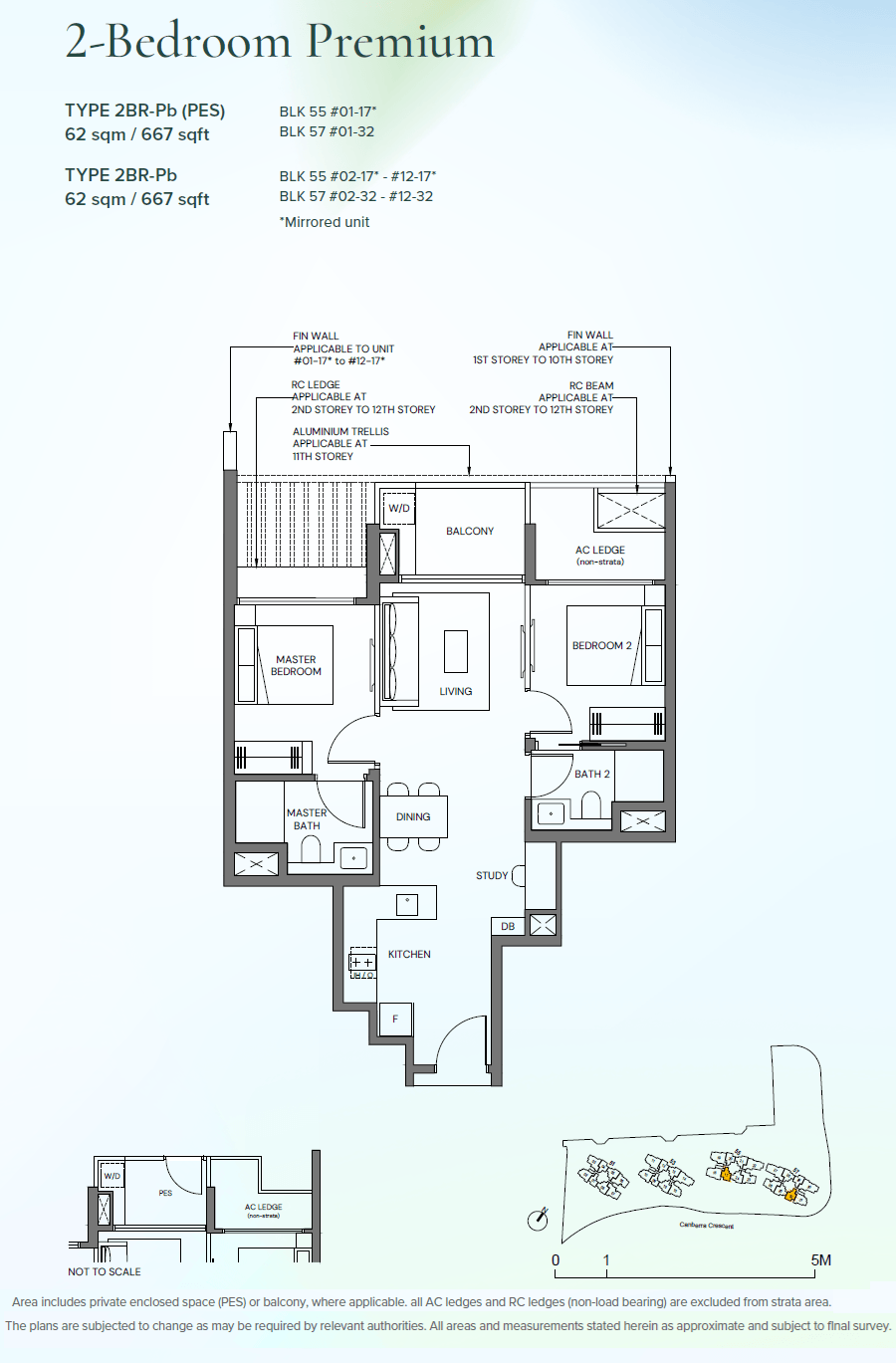 2BR-Pb(PES) floor plan