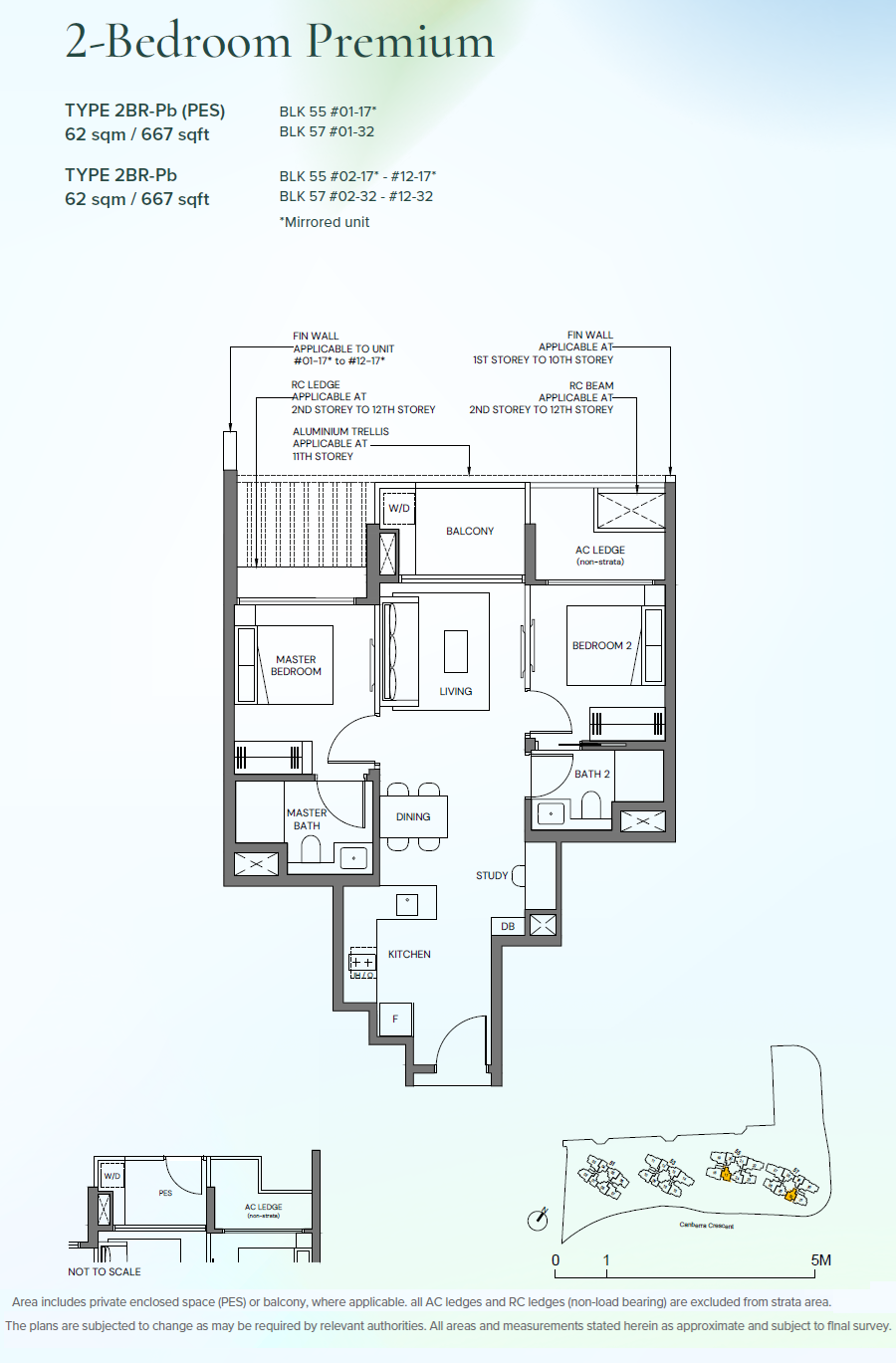 2BR-Pb floor plan