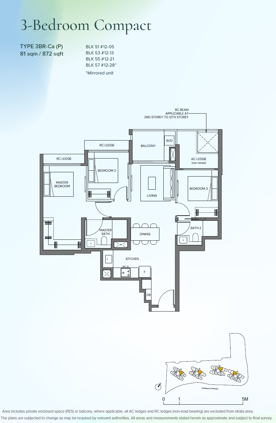 3BR-Ca(P) floor plan
