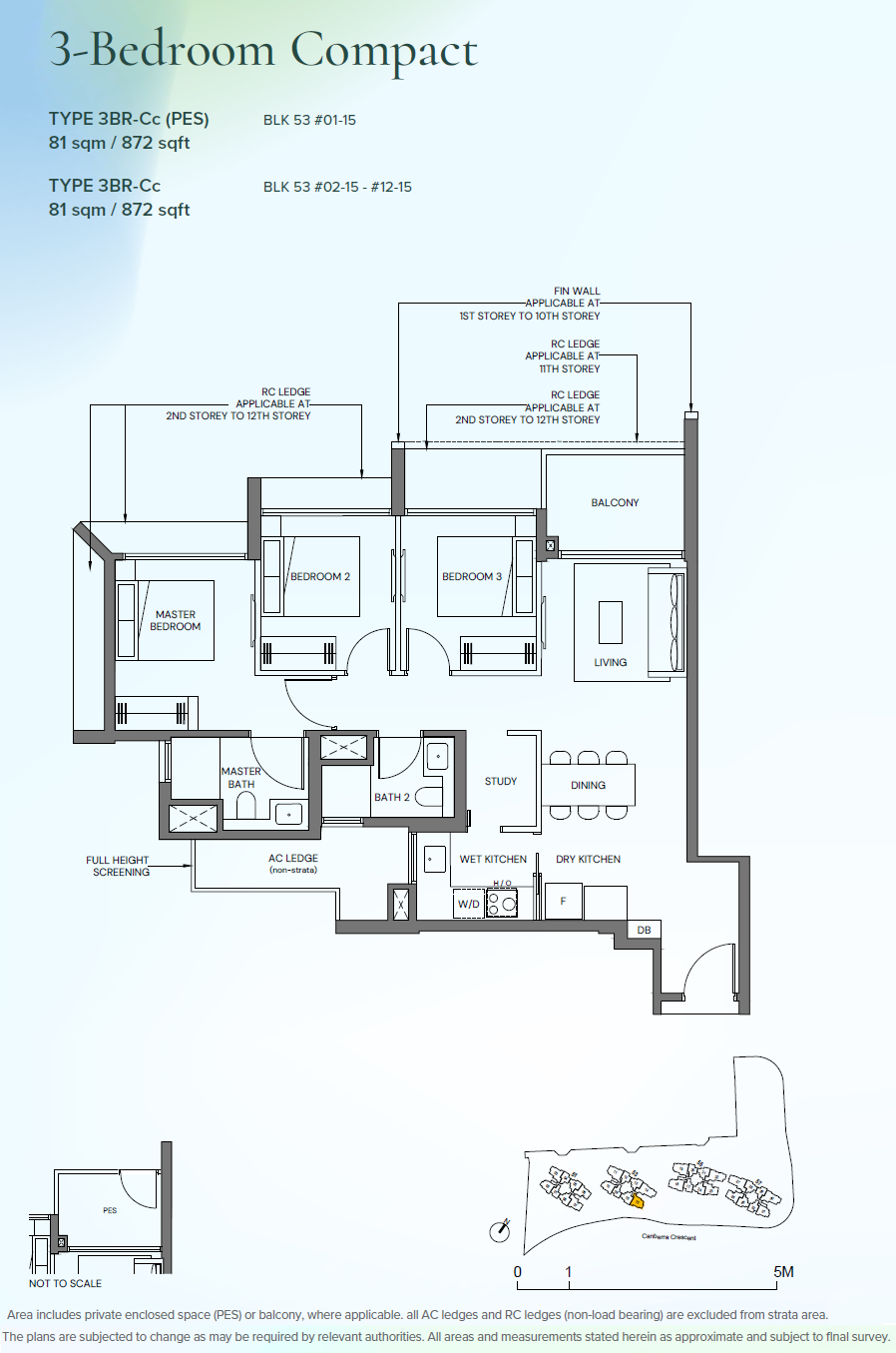 3BR-Cc floor plan