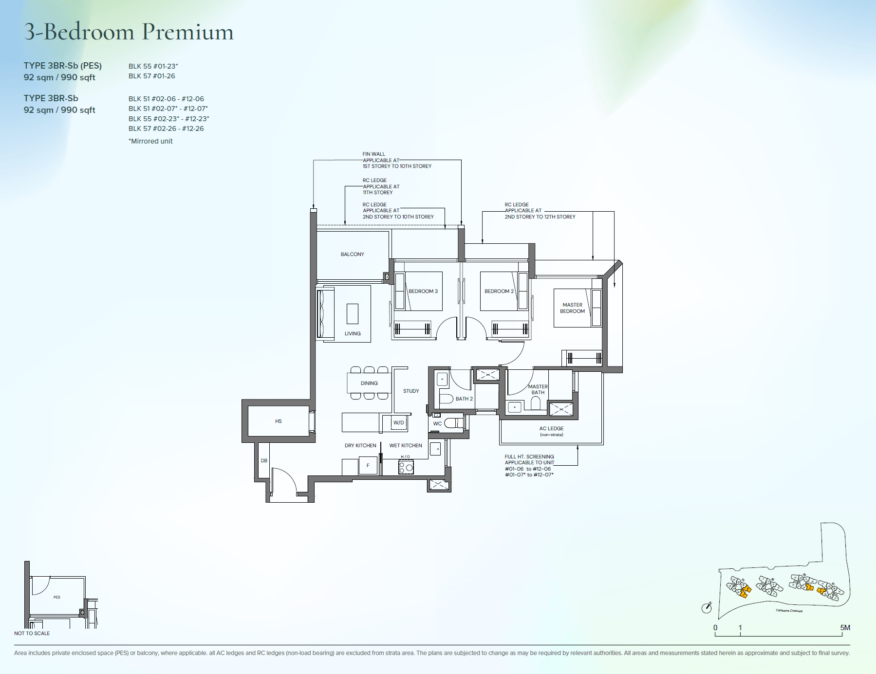 3BR-Sb(PES) floor plan