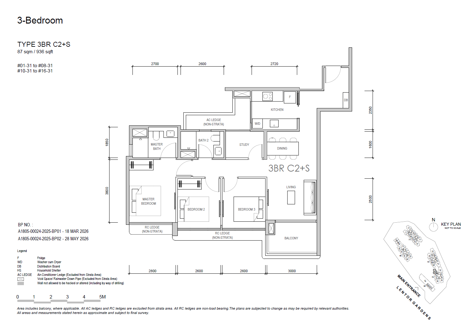 3BRC2S floor plan