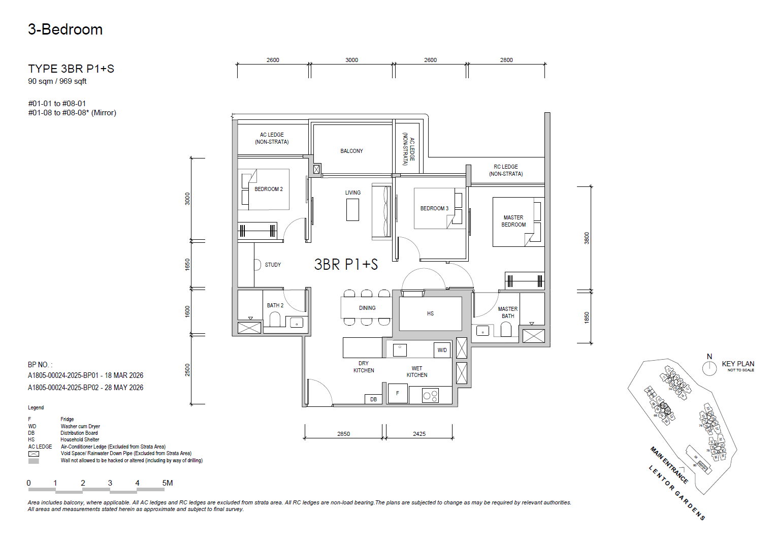 3BRP1S floor plan
