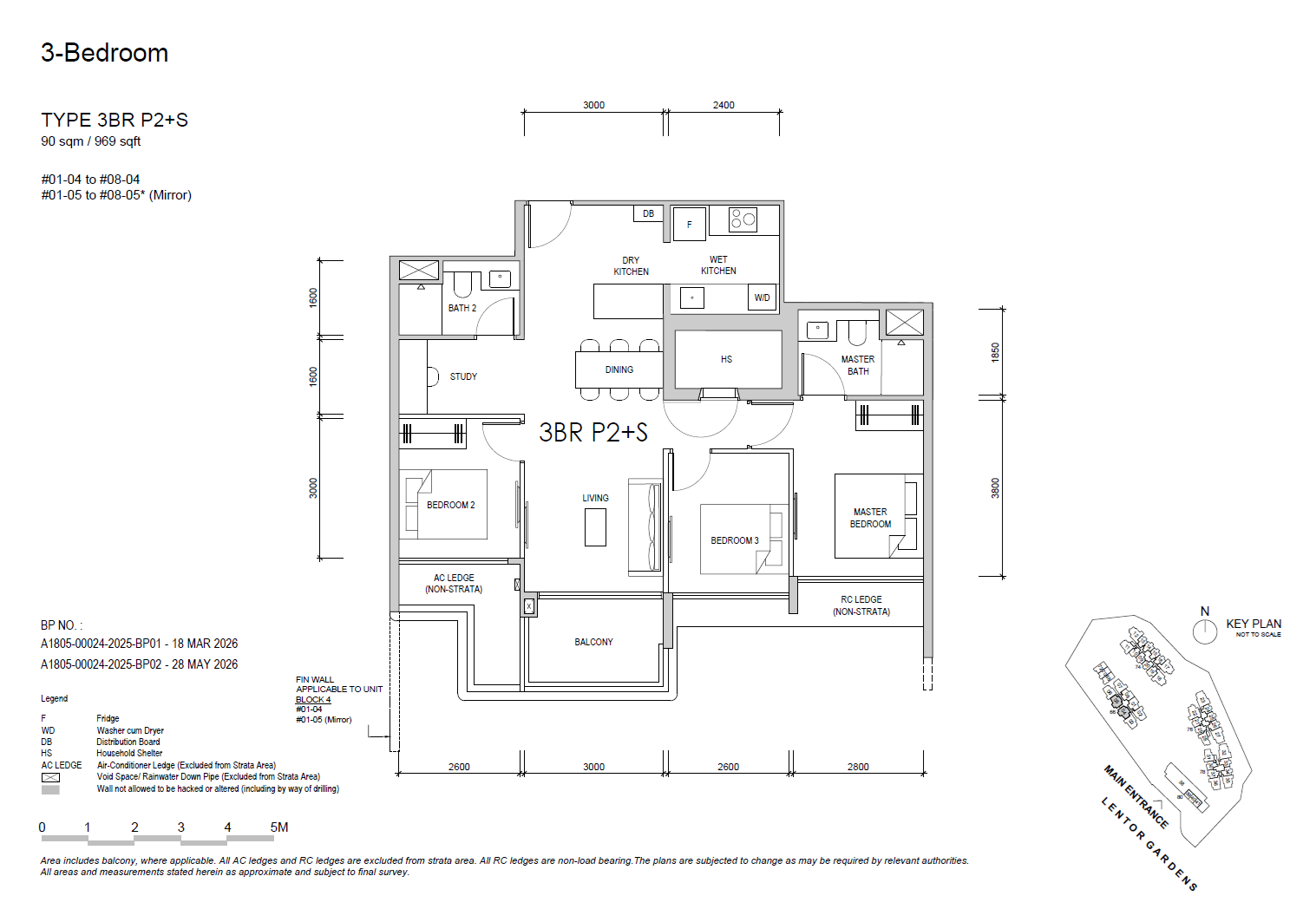 3BRP2S floor plan