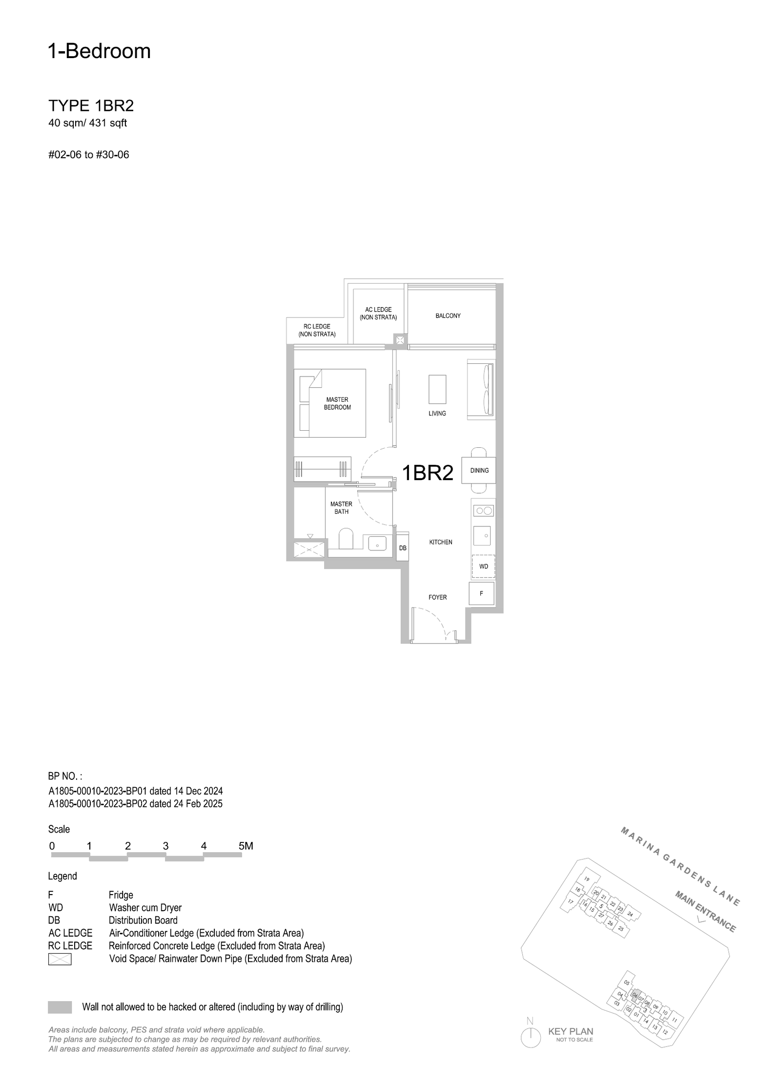 1BR2 floor plan