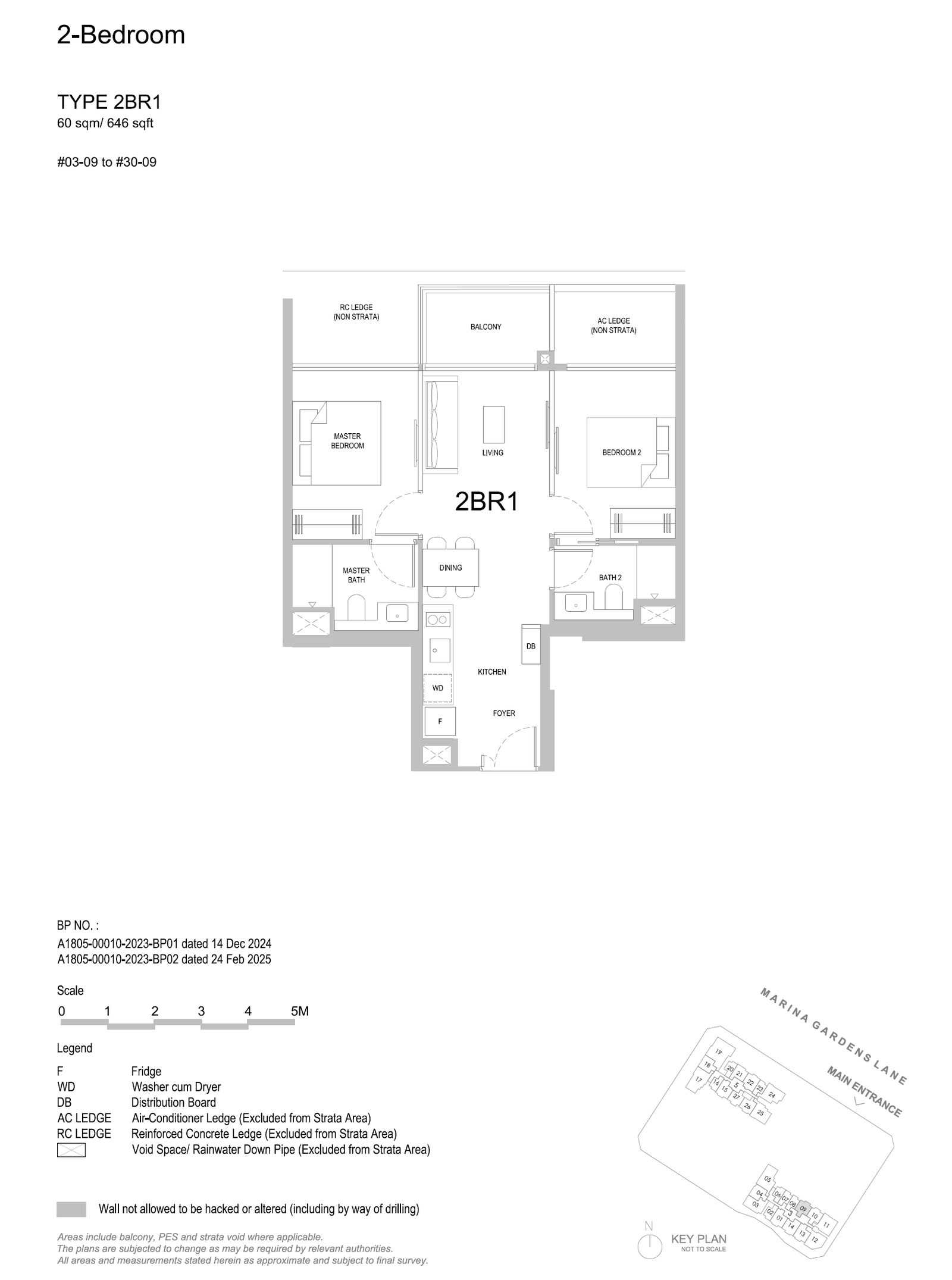 2BR1 floor plan