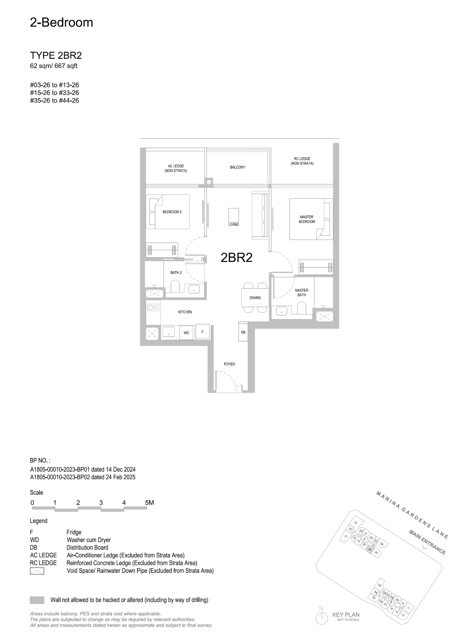 2BR2 floor plan