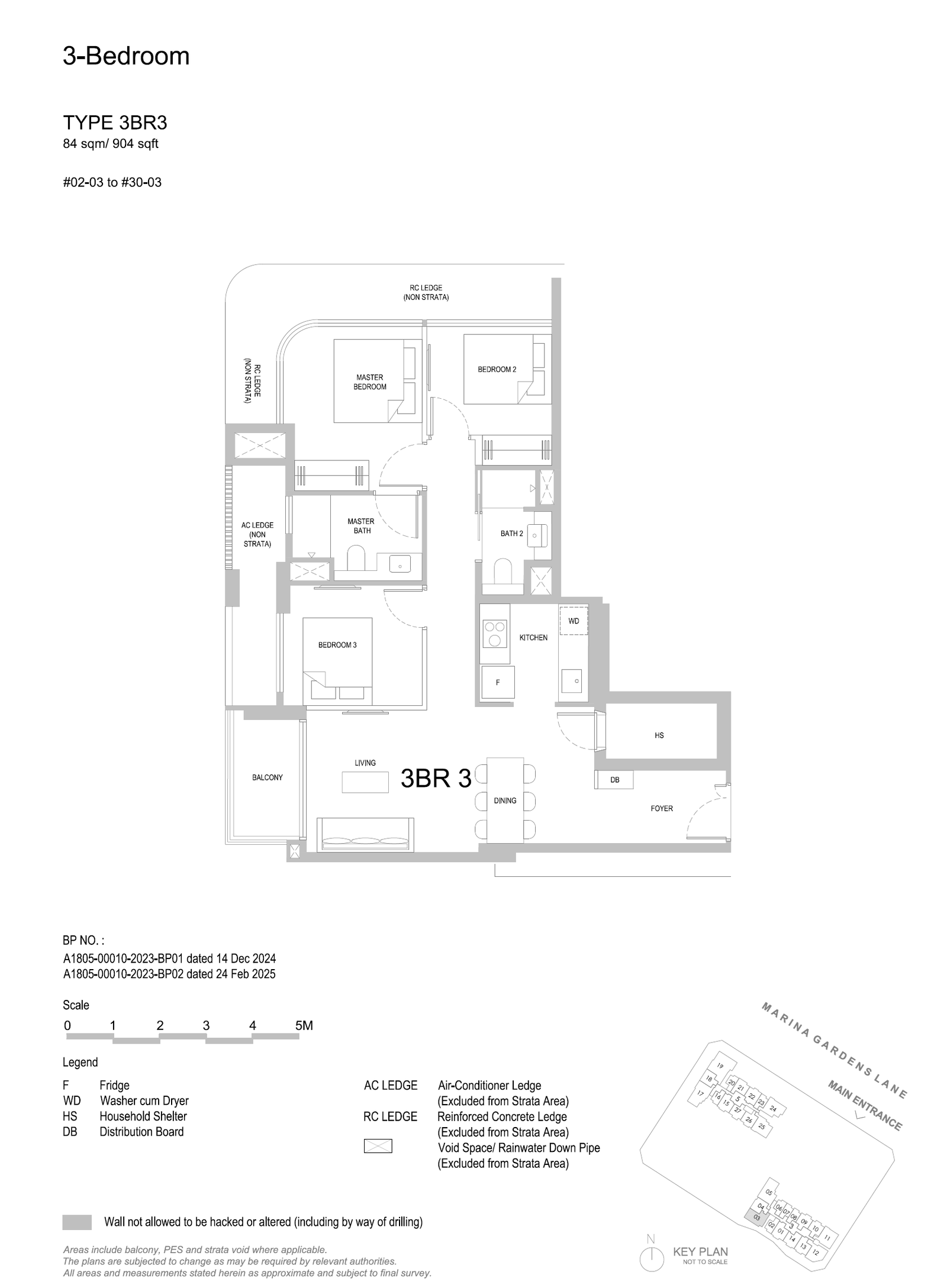 3BR3 floor plan
