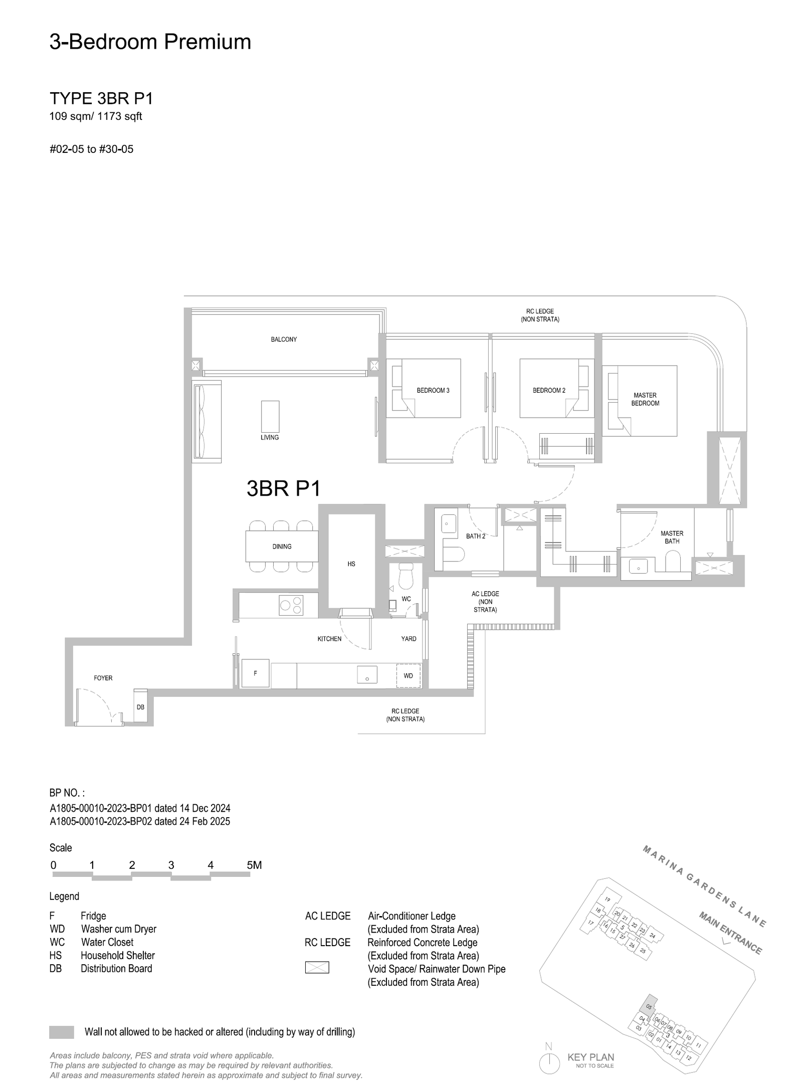 3BRP1 floor plan