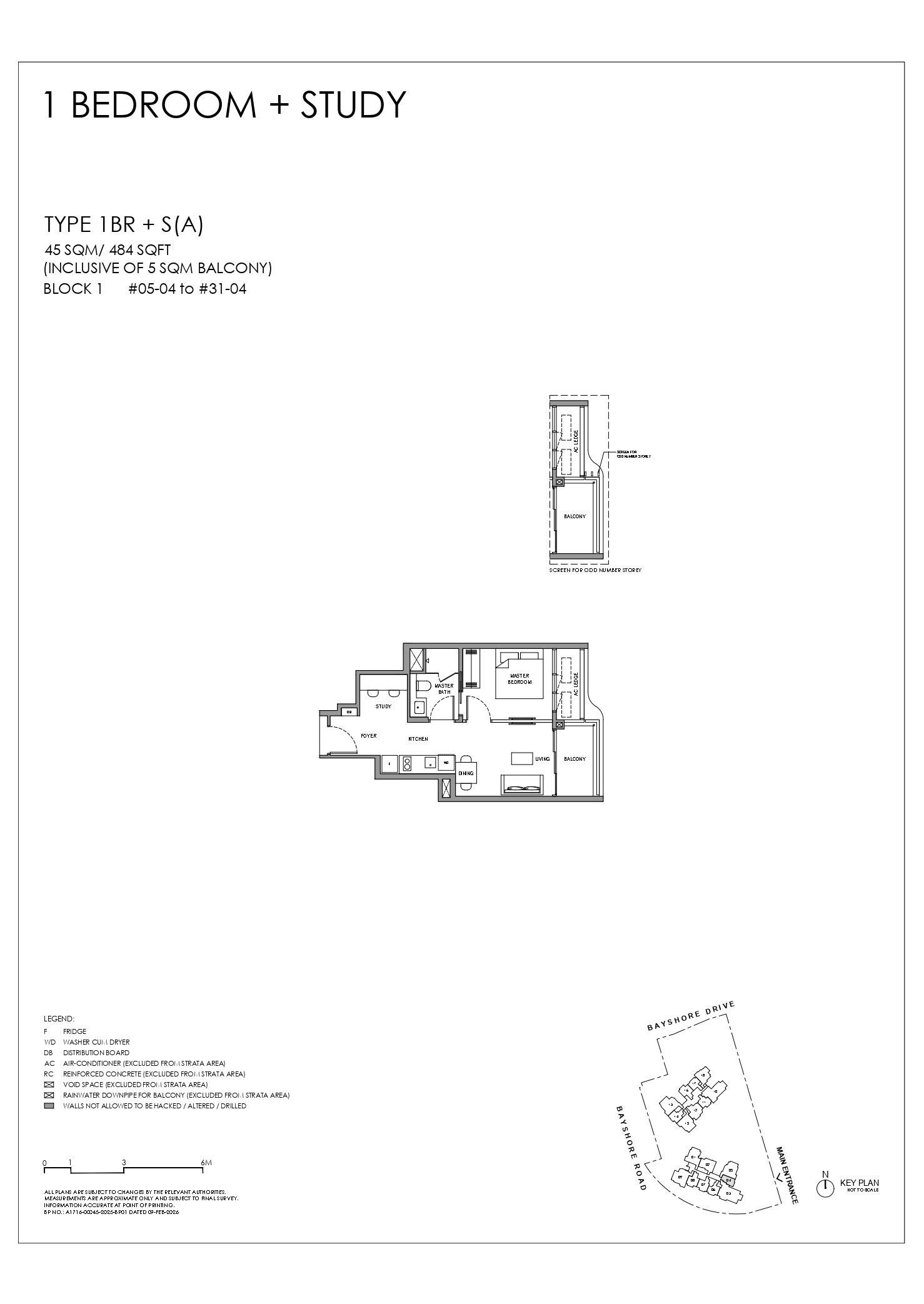 1BRSA floor plan